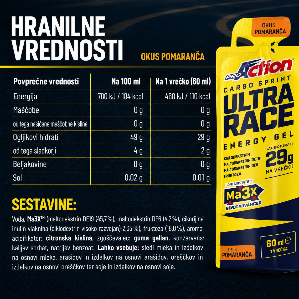 Carbo Sprint Ultra Race energijski gel