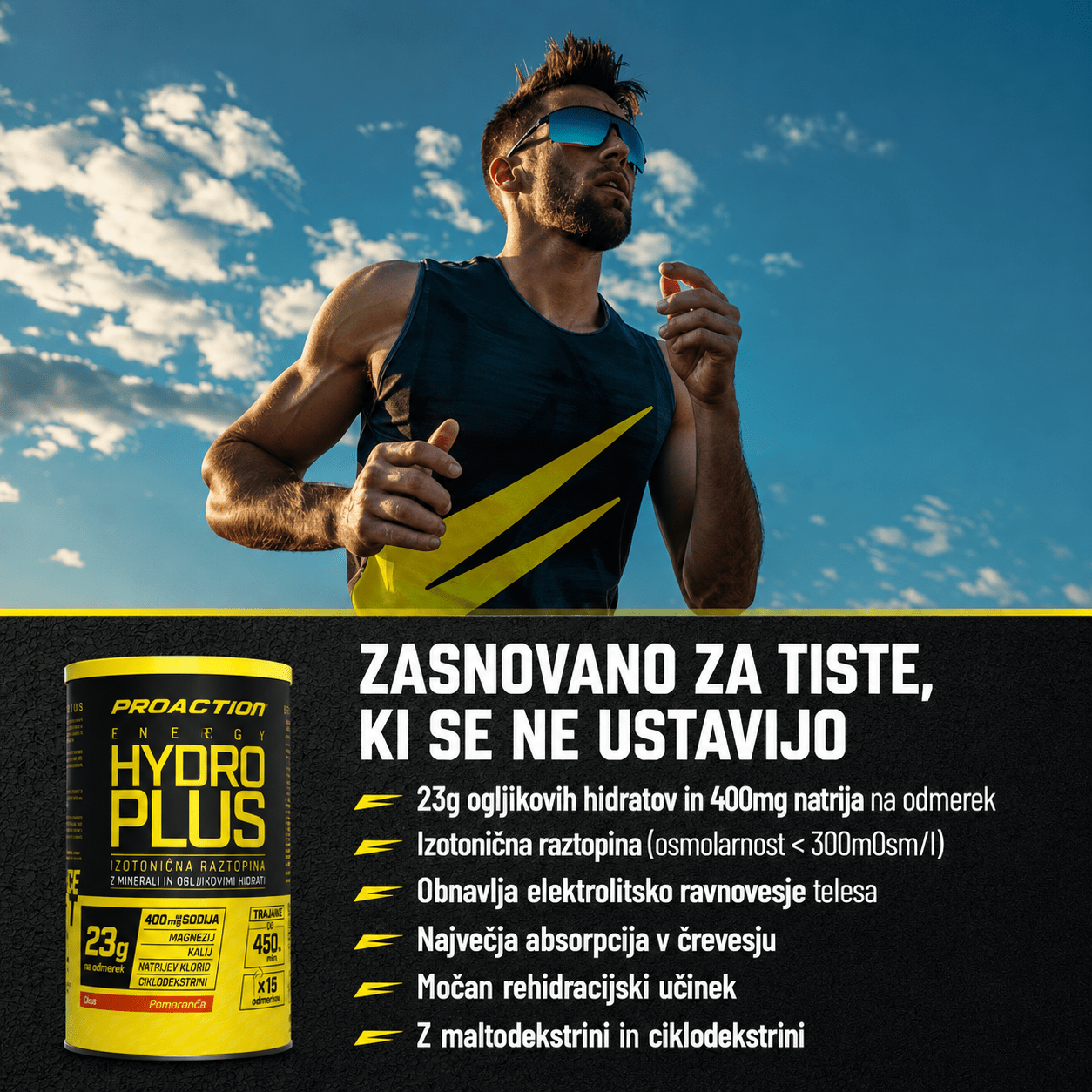 Hydro Plus Hipotonični energijski dodatek z ogljikovimi hidrati in natrijem. 450 g - Image 5